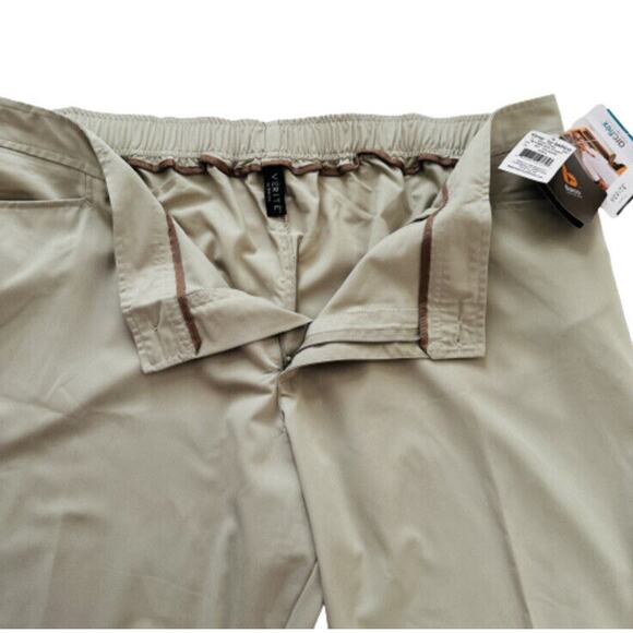 Verite by Barco Pants Woman Tan Celadon Flat Front Arcflex Plus Size 4X NEW - Picture 8 of 12